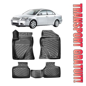 Toyota Avensis II 2003-2009 Set 4 covorase auto din cauciuc tip tavita premium line 3D