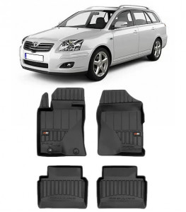 Toyota Avensis II, Combi, Din 03.2003 - 12.2008 , Set Covorase Auto Tip Tavita Premium 3D, din cauciuc accesorii pentru autoturismul tau - masina v171245