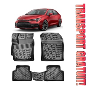 Toyota Corolla XII E210. Ea10. Eh10 2018-2025 Set 4 covorase auto din cauciuc tip tavita premium line 3D