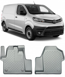 Toyota Proace II Din 01.2016 - Prezent, Van, 2-3 Locuri , Set Covorase Auto Tip Tavita Premium 3D, din cauciuc accesorii pentru autoturismul tau - masina v164159