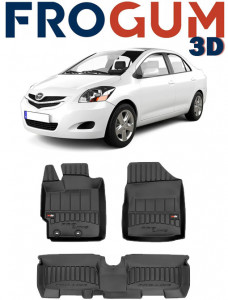 Toyota Yaris II, Hatchback, Din 10.2005 - 2011 , Set Covorase Auto Tip Tavita Premium 3D, din cauciuc accesorii pentru autoturismul tau - masina v170994