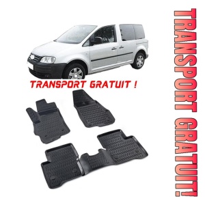 Volkswagen Caddy III Panelvan 1St Row 2004-2020 Set 2 covorase auto din cauciuc tip tavita premium line 3D - Transport Gratuit!