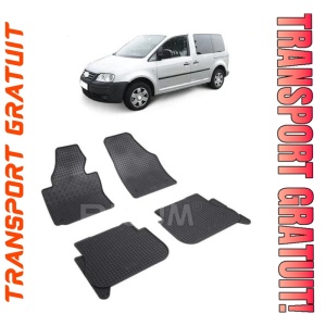 Volkswagen Caddy, Van, fabricat din 2004 - 10.2020, 5 Locuri, set covorase auto dedicate, din cauciuc 100% Premium