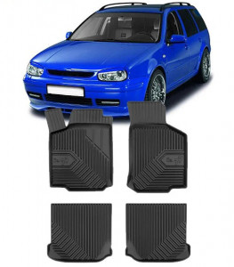 Volkswagen Golf 4 Din 1998 - 05.2007, Combi , Set Covorase Auto Tip Tavita Premium 3D, din cauciuc accesorii pentru autoturismul tau - masina v167111
