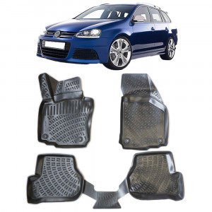 Volkswagen Golf 5 2003-2009 Set 4 covorase auto din cauciuc tip tavita premium line 3D accesorii pentru autoturismul tau - masina v242540