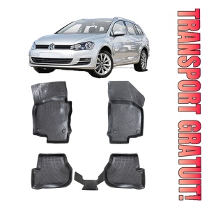 Volkswagen Golf 6 2008-2012 Set 4 covorase auto din cauciuc tip tavita premium line 3D