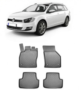 Volkswagen Golf 7, Combi, Din 09.2013 - 06.2020 , Set Covorase Auto Tip Tavita Premium 3D, din cauciuc accesorii pentru autoturismul tau - masina v172536