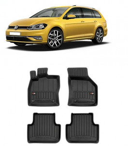 Volkswagen Golf 7 Sportsvan Din 05.2014 - 12.2020, Combi , Set Covorase Auto Tip Tavita Premium 3D, din cauciuc accesorii pentru autoturismul tau - masina v163601