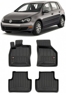 Volkswagen Golf 7 Sportsvan Din 05.2014 - 12.2020, Hatchback , Set Covorase Auto Tip Tavita Premium 3D, din cauciuc accesorii pentru autoturismul tau - masina v163588