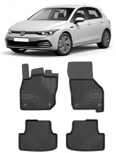 Volkswagen Golf 8 Mhev Din 05.2020 - Prezent, Hatchback , Set Covorase Auto Tip Tavita Premium 3D, din cauciuc accesorii pentru autoturismul tau - masina v164362