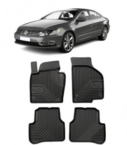Volkswagen Passat CC Din 06.2008 - 11.2016, Coupe , Set Covorase Auto Tip Tavita Premium 3D, din cauciuc accesorii pentru autoturismul tau - masina v167862