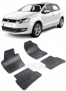 Volkswagen Polo V, Hatchback, fabricat din 05.2009 - 09.2017, set covorase auto dedicate, din cauciuc 100% Premium accesorii pentru autoturismul tau - masina v159028