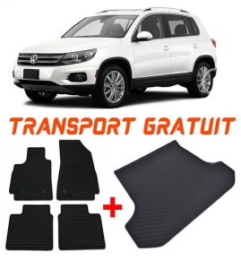 Volkswagen Tiguan I din 07.2007 - 04.2016 Suv Portbagaj Superior, Set Covorase + tavita portbagaj auto Roata Rezerva Ingusta / Kit Reparatie *1 accesorii pentru autoturismul tau - masina v404