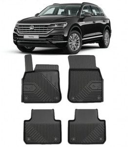 Volkswagen Touareg III Din 07.2018 - Prezent, Suv , Set Covorase Auto Tip Tavita Premium 3D, din cauciuc accesorii pentru autoturismul tau - masina v166337