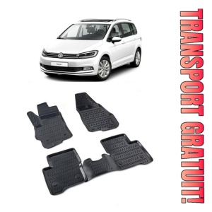 Volkswagen Touran II 2015-2025 Set 4 covorase auto din cauciuc tip tavita premium line 3D - Transport Gratuit!
