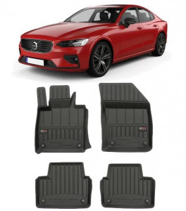 Volvo S60 III, Sedan, Din 10.2018 - Prezent , Set Covorase Auto Tip Tavita Premium 3D, din cauciuc accesorii pentru autoturismul tau - masina v174048