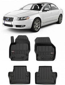 Volvo S80 II, Sedan, Din 03.2006 - 09.2016 , Set Covorase Auto Tip Tavita Premium 3D, din cauciuc accesorii pentru autoturismul tau - masina v170631