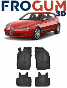 Alfa Romeo 147, Hatchback, Din 2001 - 2010 , Set Covorase Auto Tip Tavita Premium 3D, din cauciuc accesorii pentru autoturismul tau - masina v173957