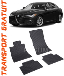 Alfa Romeo Giulia fabricat din 06.2016 - Prezent, Sedan, 4X2, set covorase auto dedicate, din cauciuc 100% Premium accesorii pentru autoturismul tau - masina v150769
