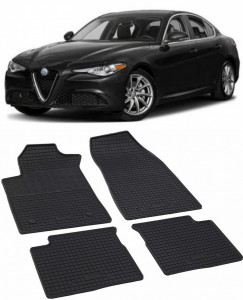 Alfa Romeo Giulia, Sedan, fabricat din 06.2016 - Prezent, set covorase auto dedicate, din cauciuc 100% Premium accesorii pentru autoturismul tau - masina v159752