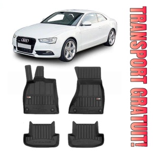 Audi A5 8T3 Din 01.2008 - 09.2016, Coupe , Set Covorase Auto Tip Tavita Premium 3D, din cauciuc