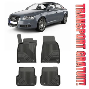 Audi A6 C6 Din 03.2006 - 2011, Sedan , Set Covorase Auto Tip Tavita Premium 3D, din cauciuc