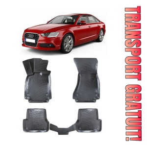 Audi A6 C7 (Typ 4G) 2011-2015 Set 4 covorase auto din cauciuc tip tavita premium line 3D