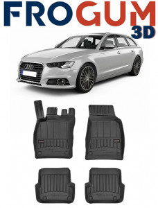 Audi A6 C8, Combi, Din 09.2018 - Prezent , Set Covorase Auto Tip Tavita Premium 3D, din cauciuc accesorii pentru autoturismul tau - masina v173812