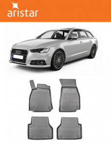 Audi A6 C8, Combi, Din 09.2018 - Prezent , Set Covorase Auto Tip Tavita Premium 3D, din cauciuc accesorii pentru autoturismul tau - masina v173805