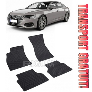 Audi A6 C8, Sedan, fabricat din 06.2018 - Prezent, set covorase auto dedicate, din cauciuc 100% Premium