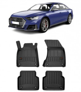 Audi A8 D4, Sedan, Din 01.2010 - 09.2013 , Set Covorase Auto Tip Tavita Premium 3D, din cauciuc accesorii pentru autoturismul tau - masina v173756