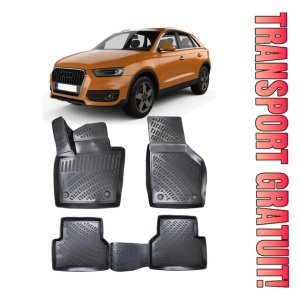 Audi Q3 I (8U) 2011-2018 Set 4 covorase auto din cauciuc tip tavita premium line 3D