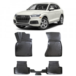 Audi Q5 (8A) II 2017- Set 4 covorase auto din cauciuc tip tavita premium line 3D accesorii pentru autoturismul tau - masina v243011