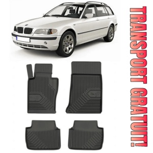 Bmw Seria 3 E46 Din 1998 - 08.2005, Combi, X-DrIVe , Set Covorase Auto Tip Tavita Premium 3D, din cauciuc