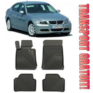 Bmw Seria 3 E90 Din 03.2005 - 12.2011, Sedan , Set Covorase Auto Tip Tavita Premium 3D, din cauciuc
