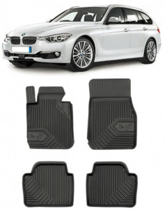 Bmw Seria 3 F31 Din 12.2012 - 02.2019, Combi, Fara X-DrIVe , Set Covorase Auto Tip Tavita Premium 3D, din cauciuc accesorii pentru autoturismul tau - masina v162078