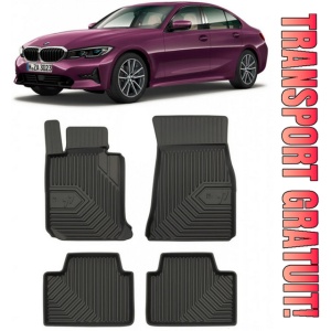 Bmw Seria 3 G20 Din 03.2019 - Prezent, Combi , Set Covorase Auto Tip Tavita Premium 3D, din cauciuc
