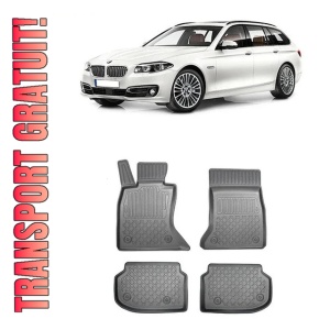 Bmw Seria 5 F11, Combi, Din 03.2010 - 2013, Fara X-DrIVe , Set Covorase Auto Tip Tavita Premium 3D, din cauciuc