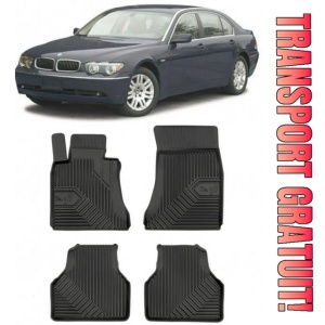 Bmw Seria 7 E66 Din 09.2001 - 2008, Sedan , Set Covorase Auto Tip Tavita Premium 3D, din cauciuc