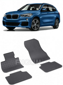 Bmw X1 F48 PhEV, Suv, fabricat din 03.2020 - Prezent, set covorase auto dedicate, din cauciuc 100% Premium accesorii pentru autoturismul tau - masina v159093