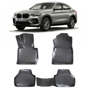 Bmw X4 F26 2014-2018 Set 4 covorase auto din cauciuc tip tavita premium line 3D accesorii pentru autoturismul tau - masina v243286