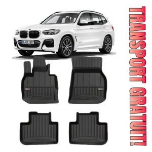 Bmw X4 G02, Suv, Din 04.2018 - Prezent , Set Covorase Auto Tip Tavita Premium 3D, din cauciuc