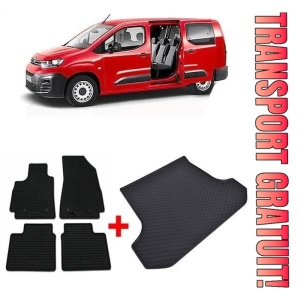 Citroen Berlingo II Van din 2008 - 08.2018, Set Covorase + tavita portbagaj auto 5 Locuri *1