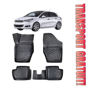 Citroen C4 I 2004-2010 Set 4 covorase auto din cauciuc tip tavita premium line 3D