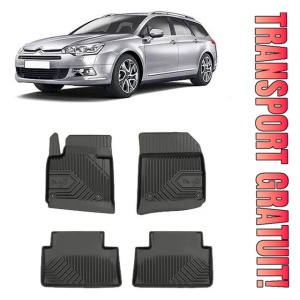 Citroen C5 II Din 2008 - 05.2017, Combi , Set Covorase Auto Tip Tavita Premium 3D, din cauciuc