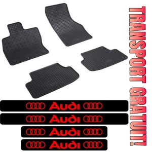 Covorase Audi A3 8V, Sedan, din 09.2013 - 03.2020 si set 4 stickere protectie praguri Audi