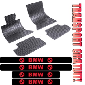 Covorase BMW Seria 5 F11 Facelift, Combi, din 2013 - 04.2017 si set 4 stickere protectie praguri BMW