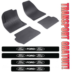 Covorase Ford Fiesta V, Hatchback, din 2002 - 09.2008 si set 4 stickere protectie praguri Ford
