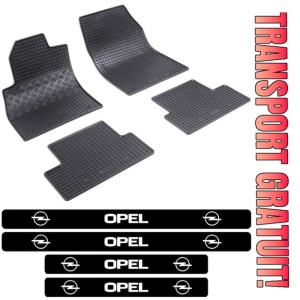 Covorase Opel Astra J, Sedan, din 09.2012 - 08.2018 si set 4 stickere protectie praguri Opel