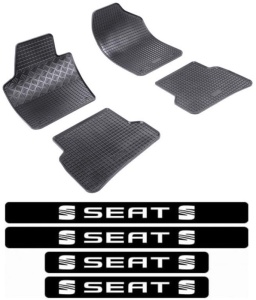 Covorase Seat Ibiza IV, Hatchback, din 05.2008 - 05.2017, 6J/6P si set 4 stickere protectie praguri Seat accesorii pentru autoturismul tau - masina v3427